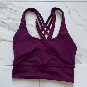 Lululemon mind over miles longline bra 2 marvel purple